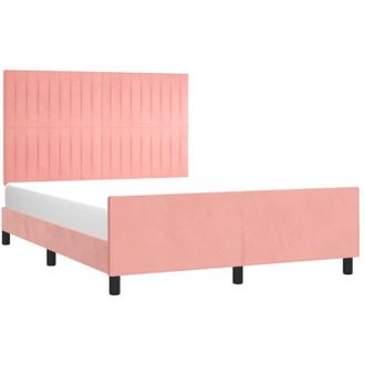 vidaXL Vidaxl - Estructura De Cama Sin Colch&oacute;n Terciopelo Rosa 140x190 Cm