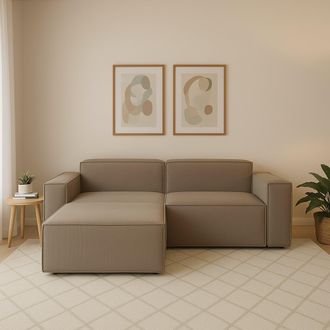 Dmora Sof&aacute; Fijo Dcagnan, Gran Sof&aacute; Modular De 2 Plazas Pen&iacute;nsula Izquierda, 100% Made In Italy, Sof&aacute; Moderno En Tela, Cm 240x170h70, T&oacute;rtola - Dmora