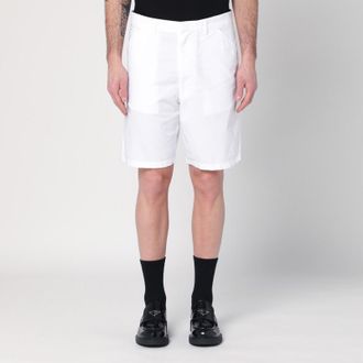 ハーフ・ショートパンツ PRADA Men Shorts UMP83S2111YB5 F0009 WHITE Prada White Logo Shorts - Men's Size 50 Italian - EUC