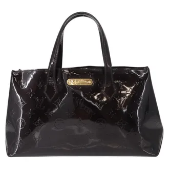 Louis Vuitton Wilshire Monogram Vernis Burgundy Patent_Leather Handbag (Pre-Owned)