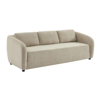 Sweeek Sof&aacute; cama de tela chenilla, 3 plazas, gris claro