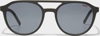 HUGO BOSS Double-bridge round sunglasses