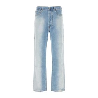Random Identities Straight Jeans, male, Blue, Size: W34 Back Cut Denim Pants