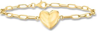 Canaria Canaria 10kt Yellow Gold Heart Paper Clip Link Bracelet