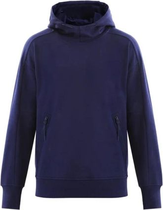 C.P. Company Diagonal Fleece Goggle Hoodie - Heren - Hoodies - Blauw - XL - Katoen - Hoodies & sweatvesten