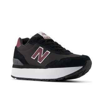 New Balance Plateausneaker NEW BALANCE 515, Damen, Gr. 41,5, schwarz (noire), Leder, Textil, Schuhe Plateausneaker