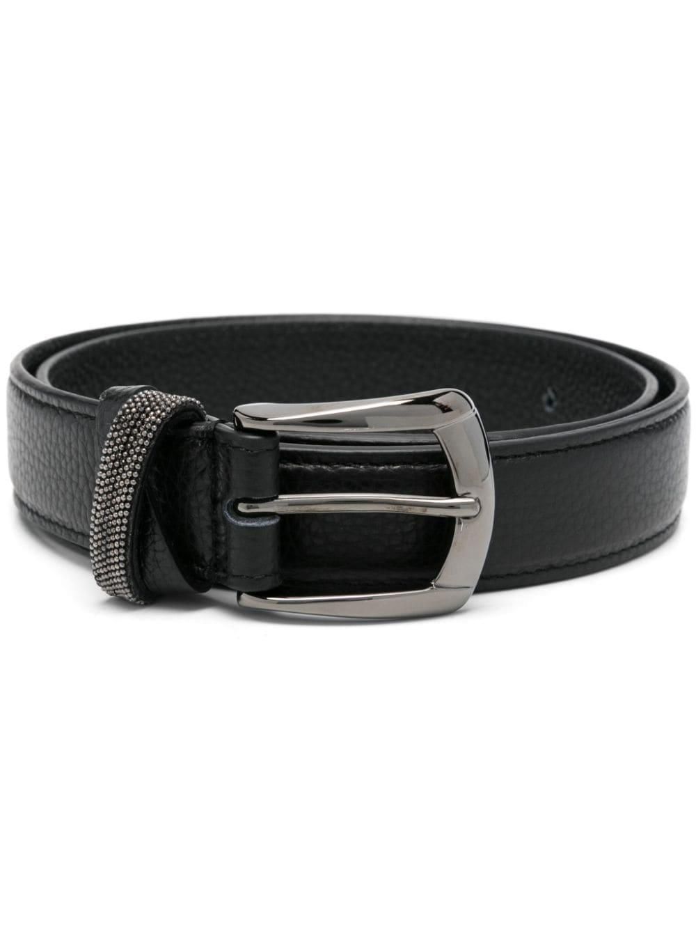 PESERICO Italy Brown Leather Skinny Women\'s Belt Silver Square Buckle 38 / XS Women main image 3