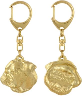 OEM Bulldog Americano: Llavero De Perro Ba&ntilde;ado En Oro, Decoraci&oacute;n De Bolsos, Accesorio De Lujo De Art-dog