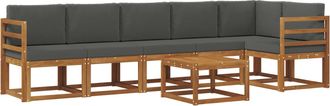 vidaXL Conjunto De Sof&aacute;s De Exterior 7 Uds. Natural Y Antracita Vidaxl