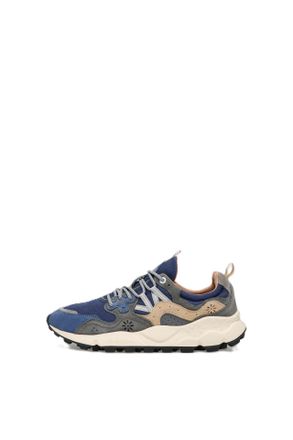Flower Mountain Layered Suede and Mesh Sneakers with Floral Cutouts