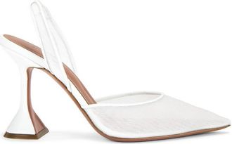Amina Muaddi Holli Mesh Slingback Pumps