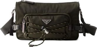Prada Borsa messenger in pelle con zip - Verde