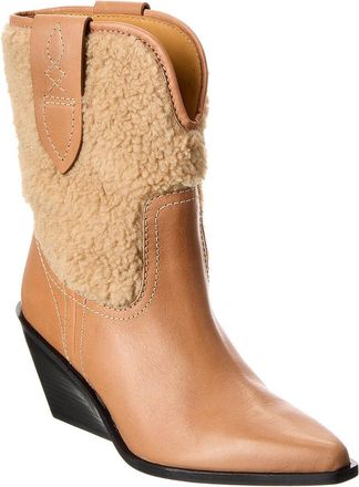Free People Pitchfork Point Leather & Shearling Boot
