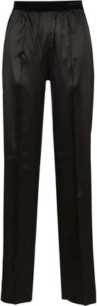 Tom Ford Stretch Silk Satin PJ Pants - Dames - Wijde Broeken - Zwart - XS - Satijn - Broeken