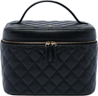 Chanel Pre-owned Vanity Bag - Dames - Vintage Handtas - Zwart - ONE Size - Leer - Vintage