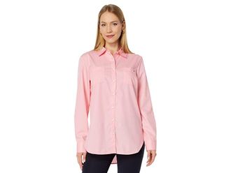 Tommy Hilfiger Easy Care Shirt Womens Clothing English Rose : LG (US 12-14), Cotton
