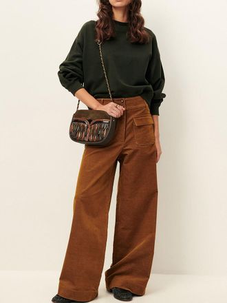 Sessun Fluwelen flare broek met hoge taille, MANHASTREET