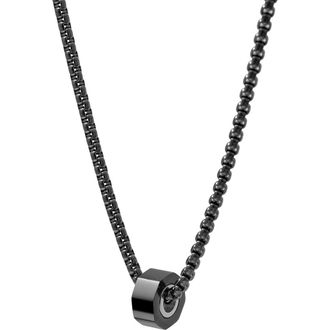 Van Heusen Mens Octagon Pendant Necklace in Black at Nordstrom Rack