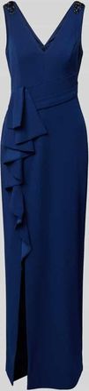 Adrianna Papell Regular Fit Abendkleid mit R&uuml;schenbesatz in Marine, Gr&ouml;&szlig;e 38