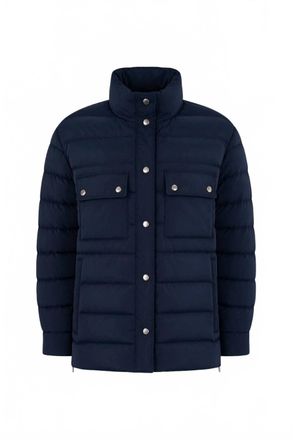 Moorer Mens Stand Collar Short Down Jacket In Blu