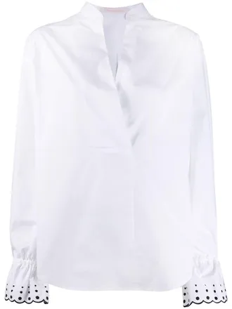 See By Chlo&eacute; flared-cuff blouse - women - Cotton/Polyester - 38 - White