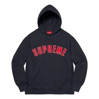 SUPREME Pearl Logo Hooded Sweatshirt Navy Red SUP-FW21-171