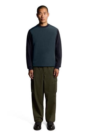Lyle & Scott Half Raglan Hybrid Long Sweatshirt in Dark Navy at Nordstrom, Size Xx-Large