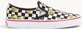 Valentino Garavani Valentino Garavani and Vans slip-on Trainer in Fabric with Le Chat de la Maison Print and VLogo Checkerboard Print Woman WHITE/ BLACK 36.5