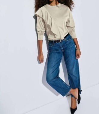 Nation Ltd Farrah Flounce Top In Parchment