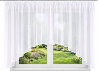 OEM Cortina De Estilo Cl&aacute;sico, Lista Para Colgar, Ideal Para El Sal&oacute;n O El Dormitorio. Cortina Transl&uacute;cida Con Alzapa&ntilde;os, Color Blanco Liso, 400 X 140 Cm,