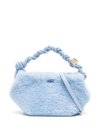 Ganni mini Bou faux-fur crossbody bag - Blue