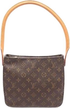 Louis Vuitton Pre-owned Looping MM Monogram Coated Canvas Leather Shoulder Bag - Dames - Vintage Mini Tas - Bruin - ONE Size - Leer - Vintage