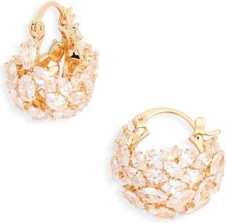 Tasha Mixed Stone Pav&eacute; Huggie Hoop Earrings in Gold at Nordstrom Rack