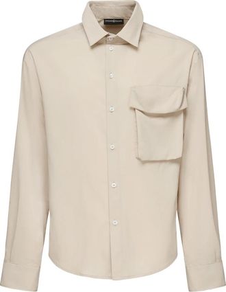 Giuliano Galiano Beige Korte Mouw Knoopshirt - Heren - Casual Overhemden - Beige - M - Polyester - Overhemden