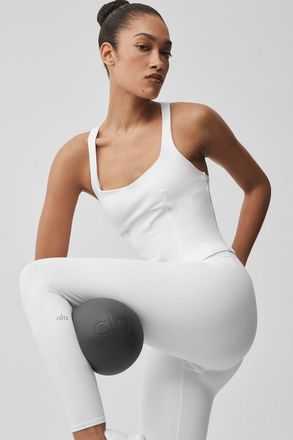 Alo | Airbrush Sparks Fly Corset Tank Top in White, Size: Medium