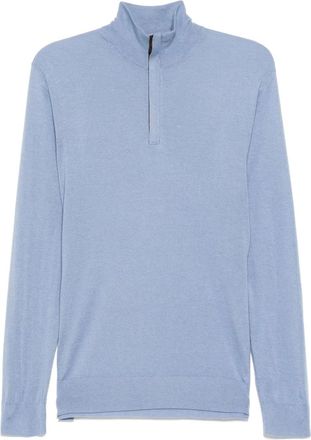 N.Peal Maglione Regent FG con mezza zip - Blu