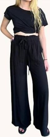 Tysa High-Waisted Travel Pant In Black