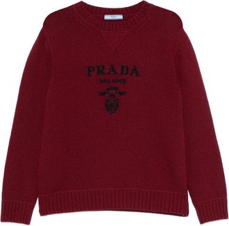 Prada Logo-detail Ribbed-knit Sweater