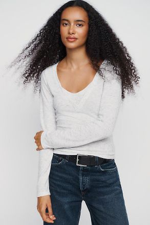 Pilcro Layered Long-Sleeve Top