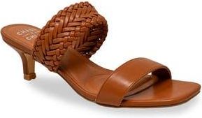 Chase + Chloe by Intouch Footwear Woven Double Strap Kitten Heel Sandal in Tan at Nordstrom Rack, Size 7.5