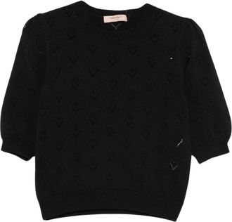 Twinset Trui met ronde hals - Dames - Truien - Zwart - Maat: M Katoen