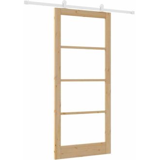 vidaXL Vidaxl - Puerta Deslizante Manual Marr&oacute;n 93 X 211 Cm Madera Y Metal