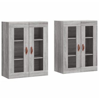 vidaXL Vidaxl - Armarios De Pared 2 Uds Madera De Ingenier&iacute;a Gris Sonoma