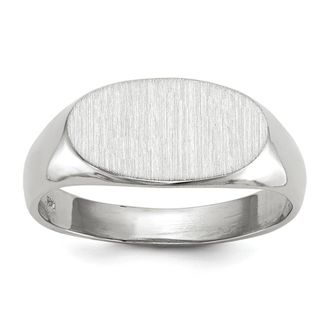 Diamond2Deal 14k White Gold Open Back Signet Ring