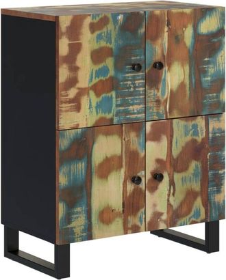 vidaXL Aparador con 4 puertas madera maciza reciclada 60x33x75 cm vidaXL