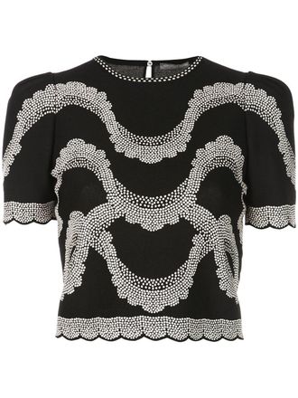 Alexander McQueen Top met geborduurd detail - Zwart