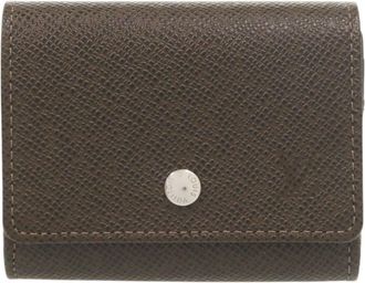 Louis Vuitton Brown Grizzly Taiga Leather Coin Purse/Coin Case (Pre-Owned)