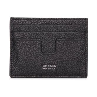 Tom Ford Wallets & Cardholders, male, Black, Size: ONE SIZE Grain Leather Cardholder