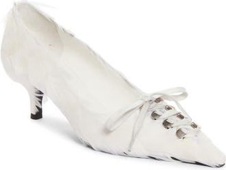 Prada Runway Kitten Heel Pump in Bianco at Nordstrom, Size 37
