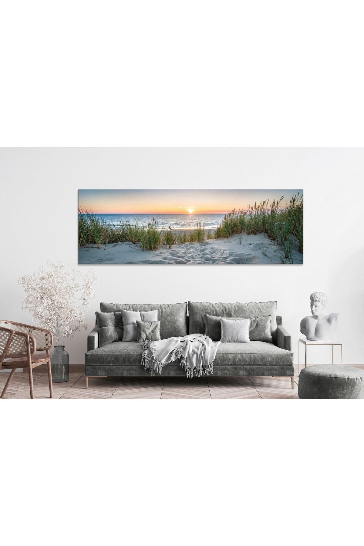 Sinus Art Panoramabild 150x50cm 'Goldener Herbst' – Ölgemälde Auf Leinwand, Modernes Wandbild Für Wohnzimmer & Büro